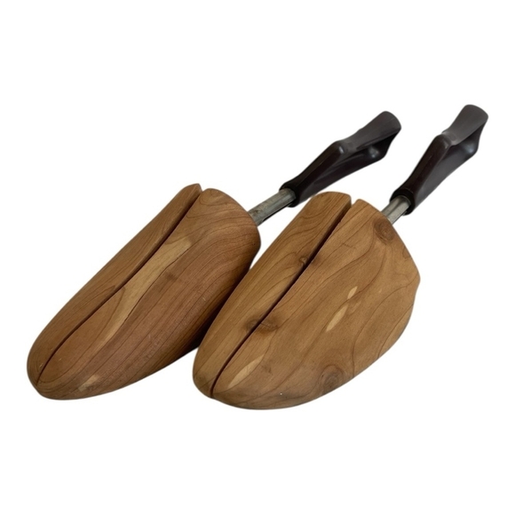 Wooden Shoe Tree Vintage Brown Handle Shoe Keeper Travel Tree Medium 4 - Picture 3 of 5